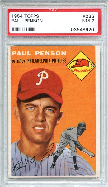 1954 Topps 236 Paul Penson PSA NM 7