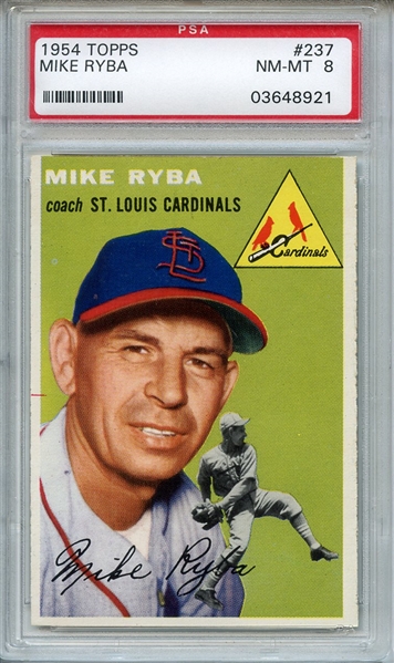 1954 Topps 237 Mike Ryba PSA NM-MT 8