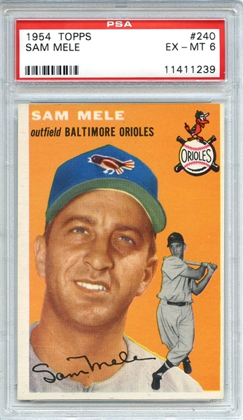 1954 Topps 240 Sam Mele PSA EX-MT 6