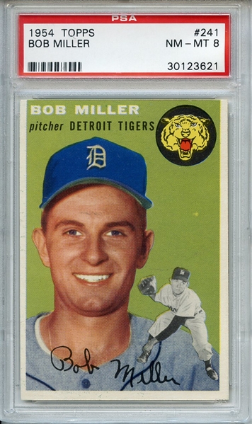 1954 Topps 241 Bob Miller PSA NM-MT 8
