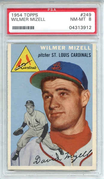 1954 Topps 249 Wilmer Mizell PSA NM-MT 8