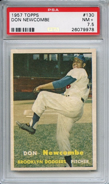 1957 Topps 130 Don Newcombe PSA NM + 7.5