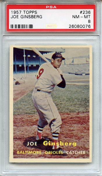 1957 Topps 236 Joe Ginsberg PSA NM-MT 8