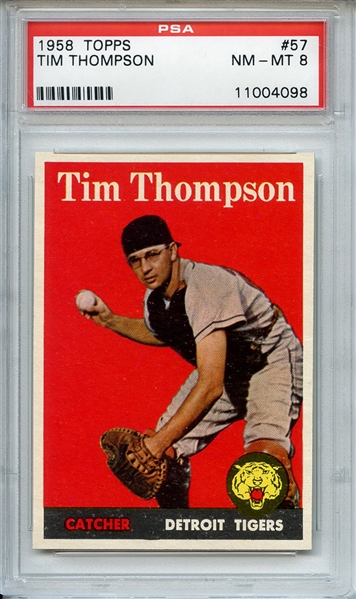 1958 Topps 57 Tim Thompson PSA NM-MT 8