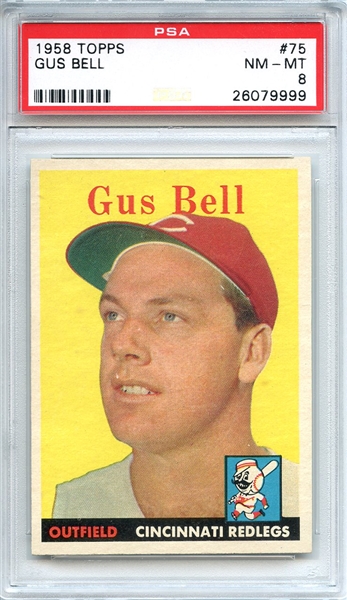 1958 Topps 75 Gus Bell PSA NM-MT 8