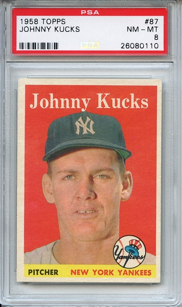 1958 Topps 87 Johnny Kucks PSA NM-MT 8