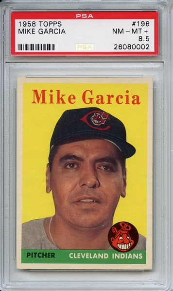 1958 Topps 196 Mike Garcia PSA NM-MT + 8.5
