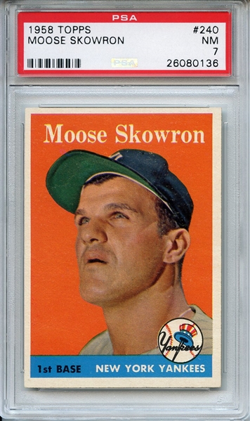 1958 Topps 240 Moose Skowron PSA NM 7