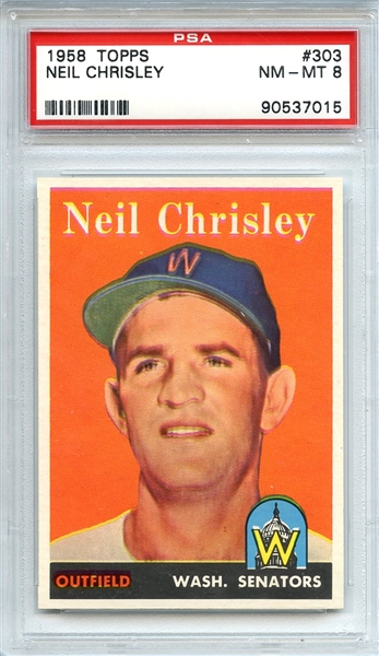 1958 Topps 303 Neil Chrisley PSA NM-MT 8