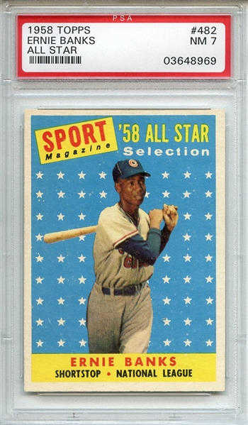 1958 Topps 482 Ernie Banks All Star PSA NM 7