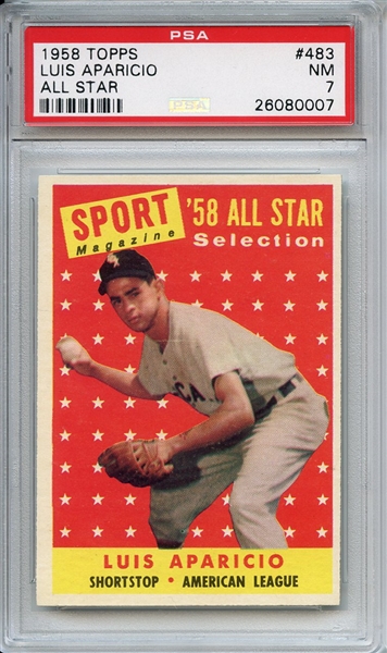 1958 Topps 483 Luis Aparicio All Star PSA NM 7