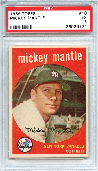 1959 Topps 10 Mickey Mantle PSA EX 5
