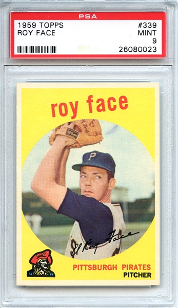 1959 Topps 339 Roy Face PSA MINT 9
