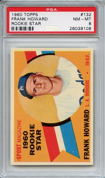 1960 Topps 132 Frank Howard Rookie Star PSA NM-MT 8
