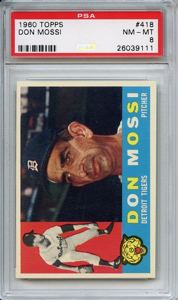 1960 Topps 418 Don Mossi PSA NM-MT 8