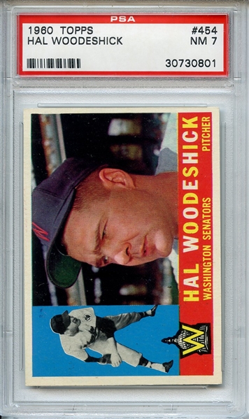 1960 Topps 454 Hal Woodshick PSA NM 7