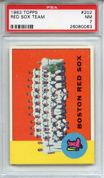 1963 Topps 202 Red Sox Team PSA NM 7