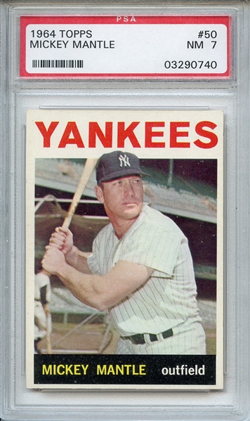 1964 Topps 50 Mickey Mantle PSA NM 7