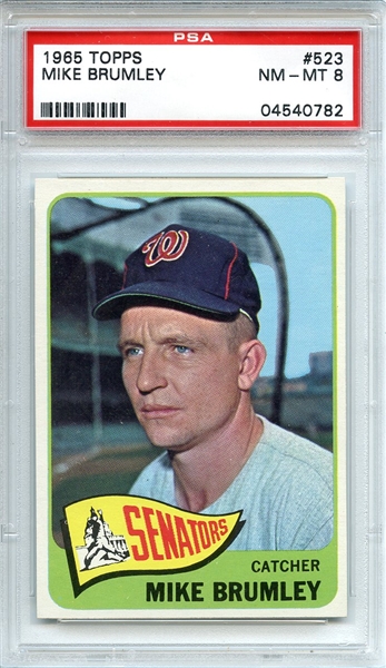 1965 Topps 523 Mike Brumley PSA NM-MT 8