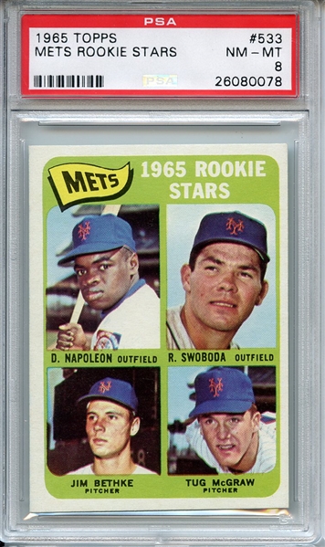 1965 Topps 533 Mets Rookie Stars PSA NM-MT 8