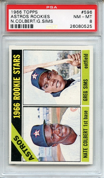 1966 Topps 596 Houston Astros Rookies PSA NM-MT 8