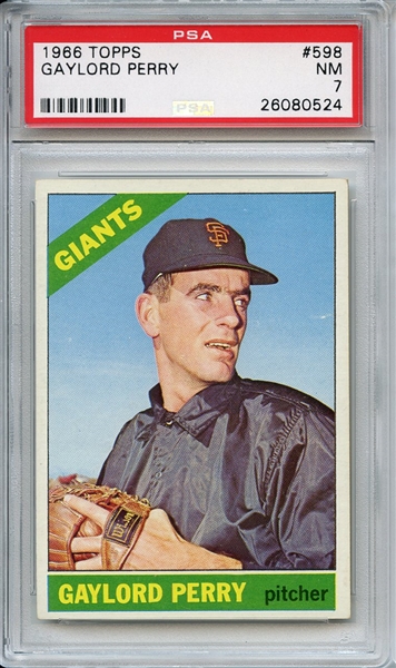 1966 Topps 598 Gaylord Perry PSA NM 7