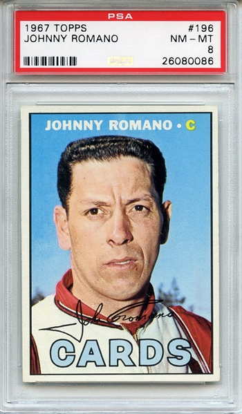 1967 Topps 196 Johnny Romano PSA NM-MT 8