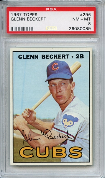 1967 Topps 296 Glenn Beckert PSA NM-MT 8