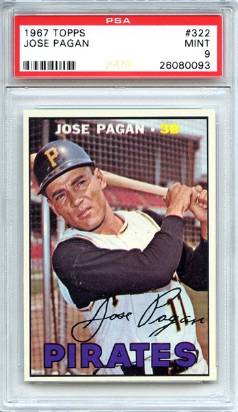 1967 Topps 322 Jose Pagan PSA MINT 9