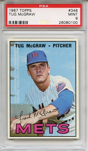 1967 Topps 348 Tug McGraw PSA MINT 9