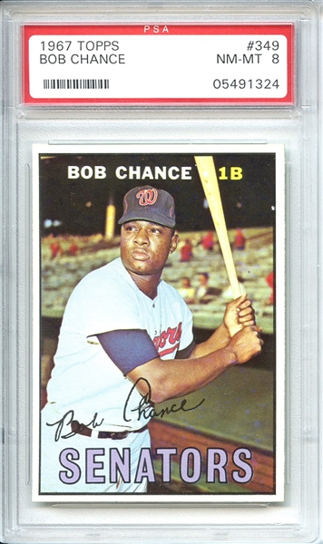 1967 Topps 349 Bob Chance PSA NM-MT 8