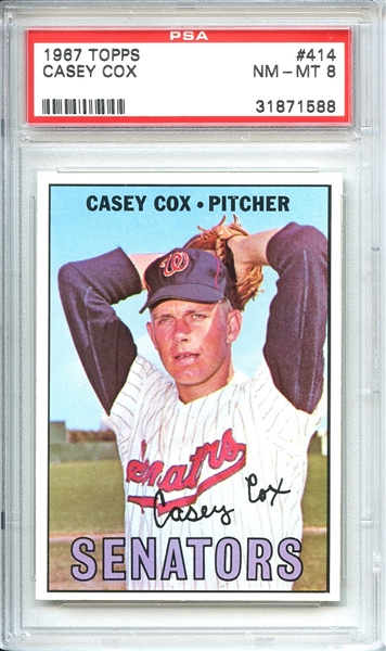 1967 Topps 414 Casey Cox PSA NM-MT 8