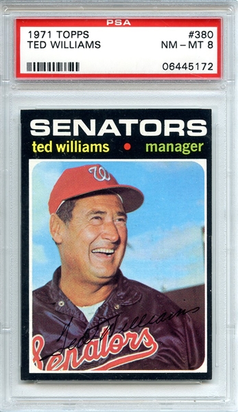 1971 Topps 380 Ted Williams PSA NM-MT 8