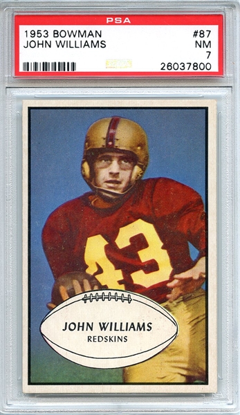 1953 Bowman 87 John Williams PSA NM 7