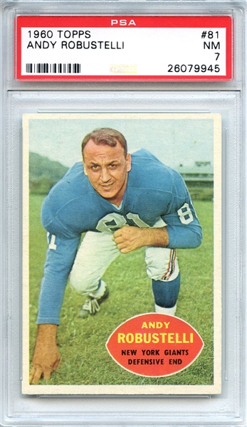 1960 Topps 81 Andy Robustelli PSA NM 7