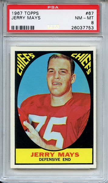 1967 Topps 67 Jerry Mays PSA NM-MT 8