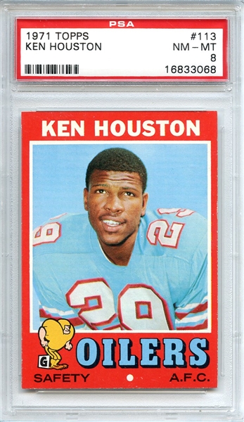 1971 Topps 113 Ken Houston RC PSA NM-MT 8