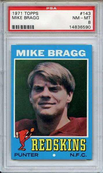 1971 Topps 143 Mike Bragg PSA NM-MT 8