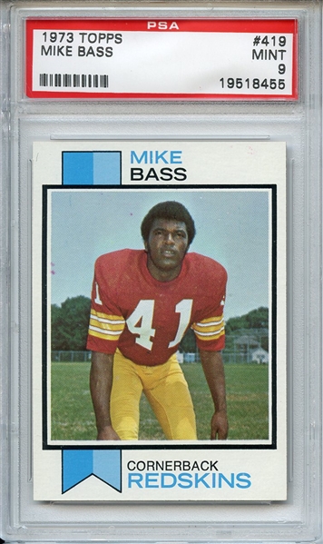 1973 Topps 419 Mike Bass PSA MINT 9
