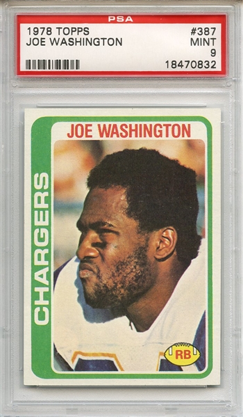 1978 Topps 387 Joe Washington PSA MINT 9