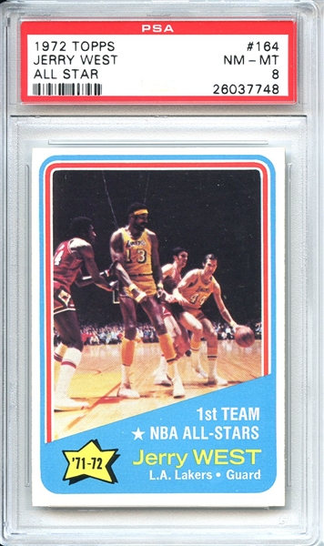 1972 Topps 164 Jerry West All Star PSA NM-MT 8