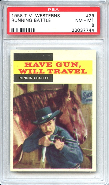 1958 TV Westerns 29 Running Battle PSA NM-MT 8