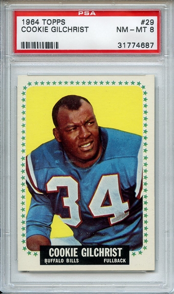 1964 Topps 29 Cookie Gilchrist PSA NM-MT 8