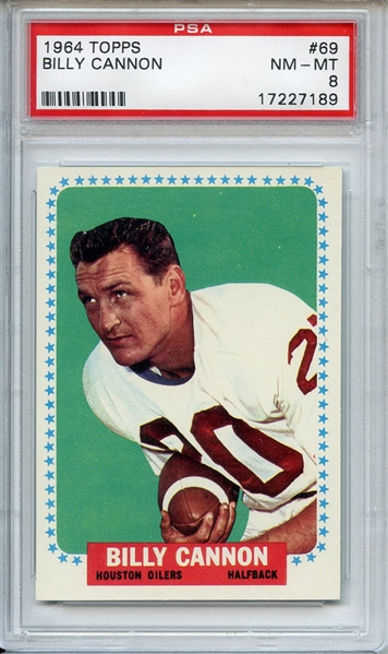 1964 Topps 69 Billy Cannon PSA NM-MT 8