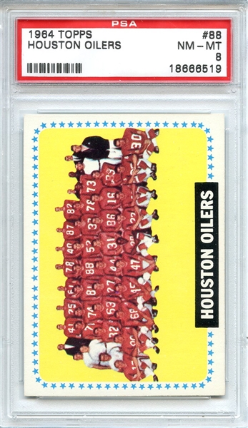 1964 Topps 88 Houston Oilers PSA NM-MT 8