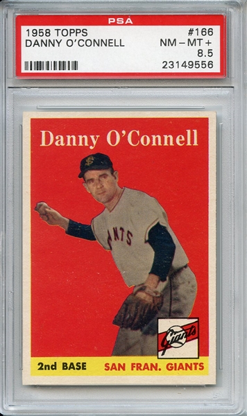 1958 TOPPS 166 DANNY O'CONNELL PSA NM-MT+ 8.5
