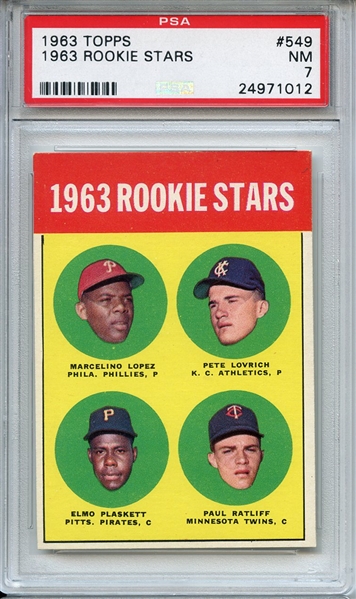 1963 TOPPS 549 1963 ROOKIE STARS PSA NM 7