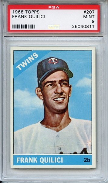 1966 TOPPS 207 FRANK QUILICI PSA MINT 9