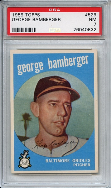 1959 TOPPS 529 GEORGE BAMBERGER PSA NM 7