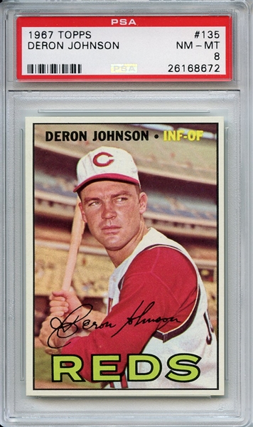 1967 TOPPS 135 DERON JOHNSON PSA NM-MT 8